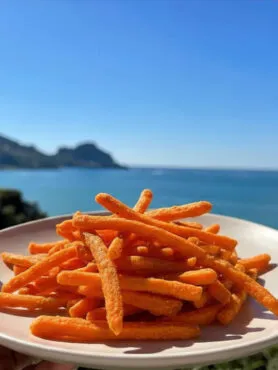 Chips di carote croccanti al forno con vista mare a Cefalù