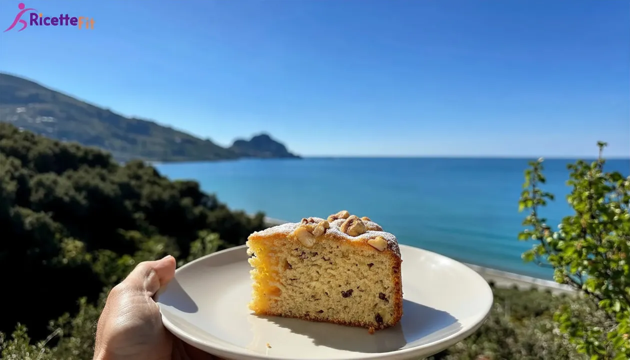 Torta nocciole e pere senza uova con vista sul mare di Cefalù