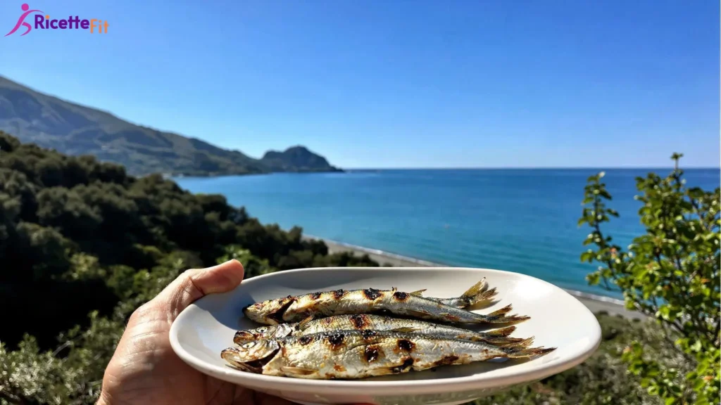 Alici alla griglia con salmoriglio leggero vista mare a Cefalù