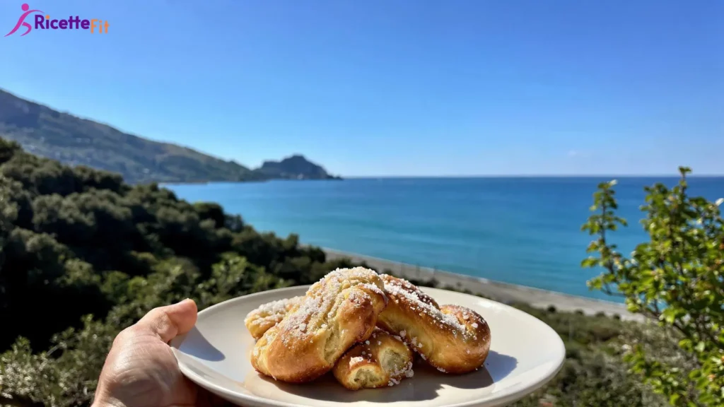 Brioche Buondì senza burro su piatto con vista mare a Cefalù