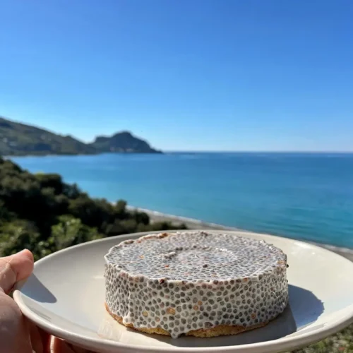Budino fit di semi di chia con base croccante d’avena