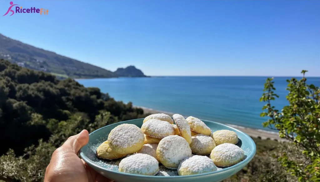 Biscotti limone e yogurt fit con crema allo yogurt davanti al mare di Cefalù