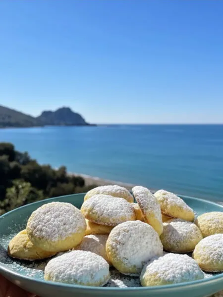 Biscotti limone e yogurt fit con crema allo yogurt davanti al mare di Cefalù