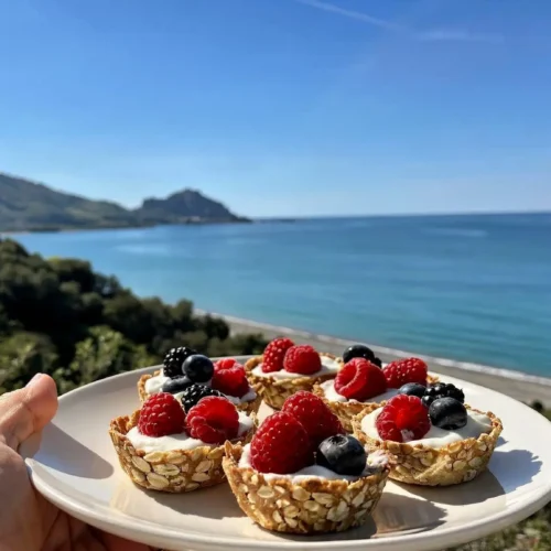 Cestini di avena e yogurt con frutti di bosco