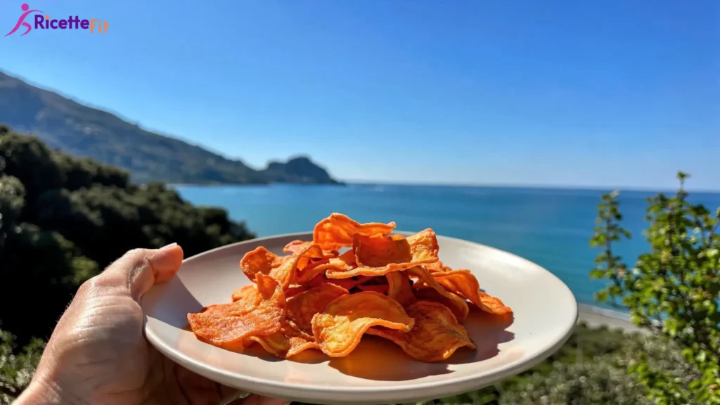 Chips di carote croccanti al forno con vista mare a Cefalù