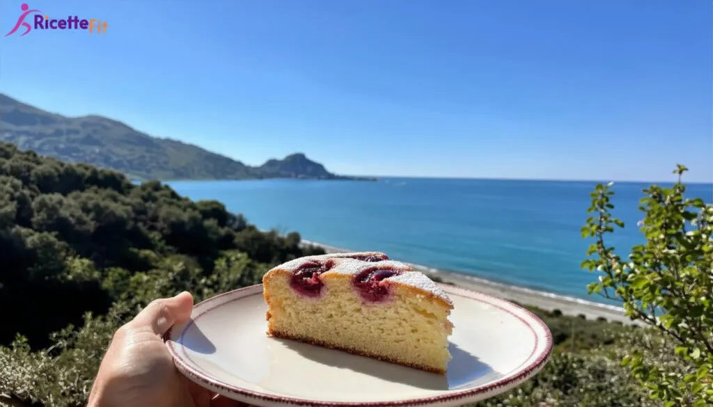 Torta marmorizzata fit alla marmellata di frutti rossi con vista mare a Cefalù