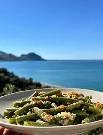 Fagiolini gratinati fit al forno con vista mare a Cefalù
