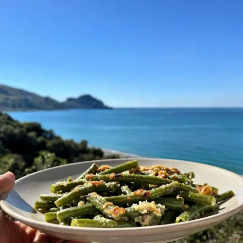 Fagiolini gratinati fit al forno con pangrattato integrale e Parmigiano