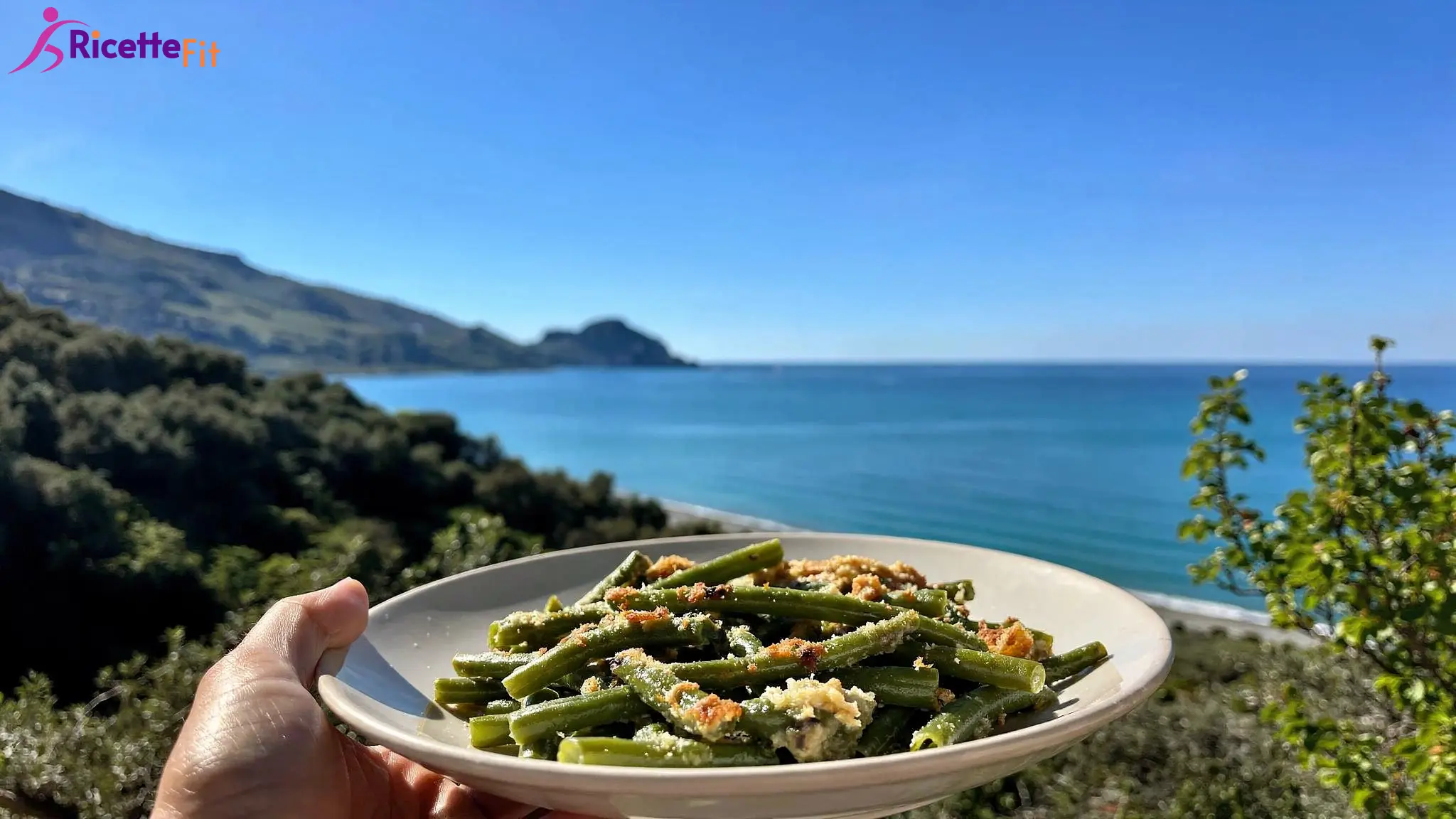 Fagiolini gratinati fit al forno con pangrattato integrale e Parmigiano