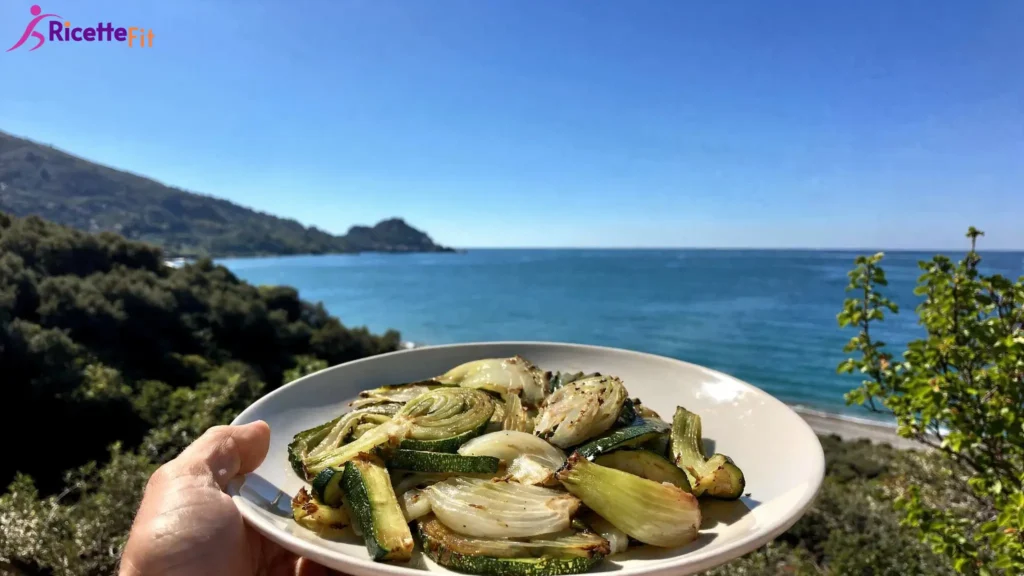 Finocchi e zucchine brasati al timo con vista mare a Cefalù