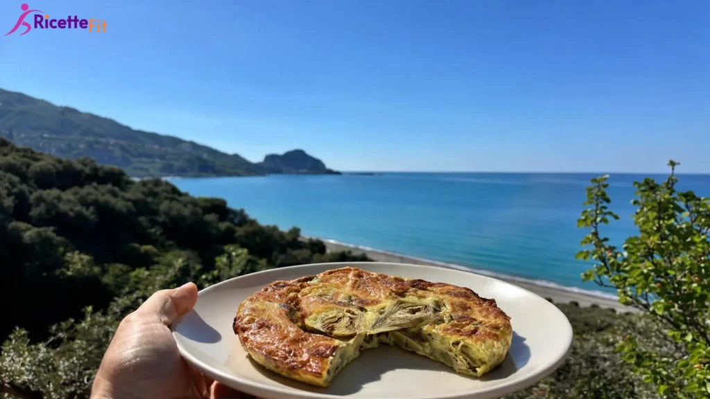 Frittata di carciofi fit al forno con vista mare a Cefalù