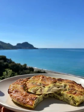Frittata di carciofi fit al forno con vista mare a Cefalù