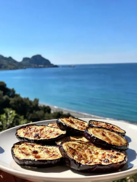Melanzane al forno leggere e gratinate con vista mare a Cefalù