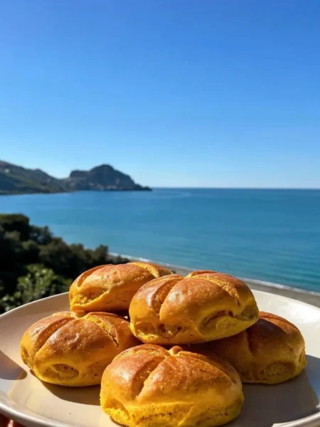 Panini alla zucca soffici e leggeri con vista mare a Cefalù