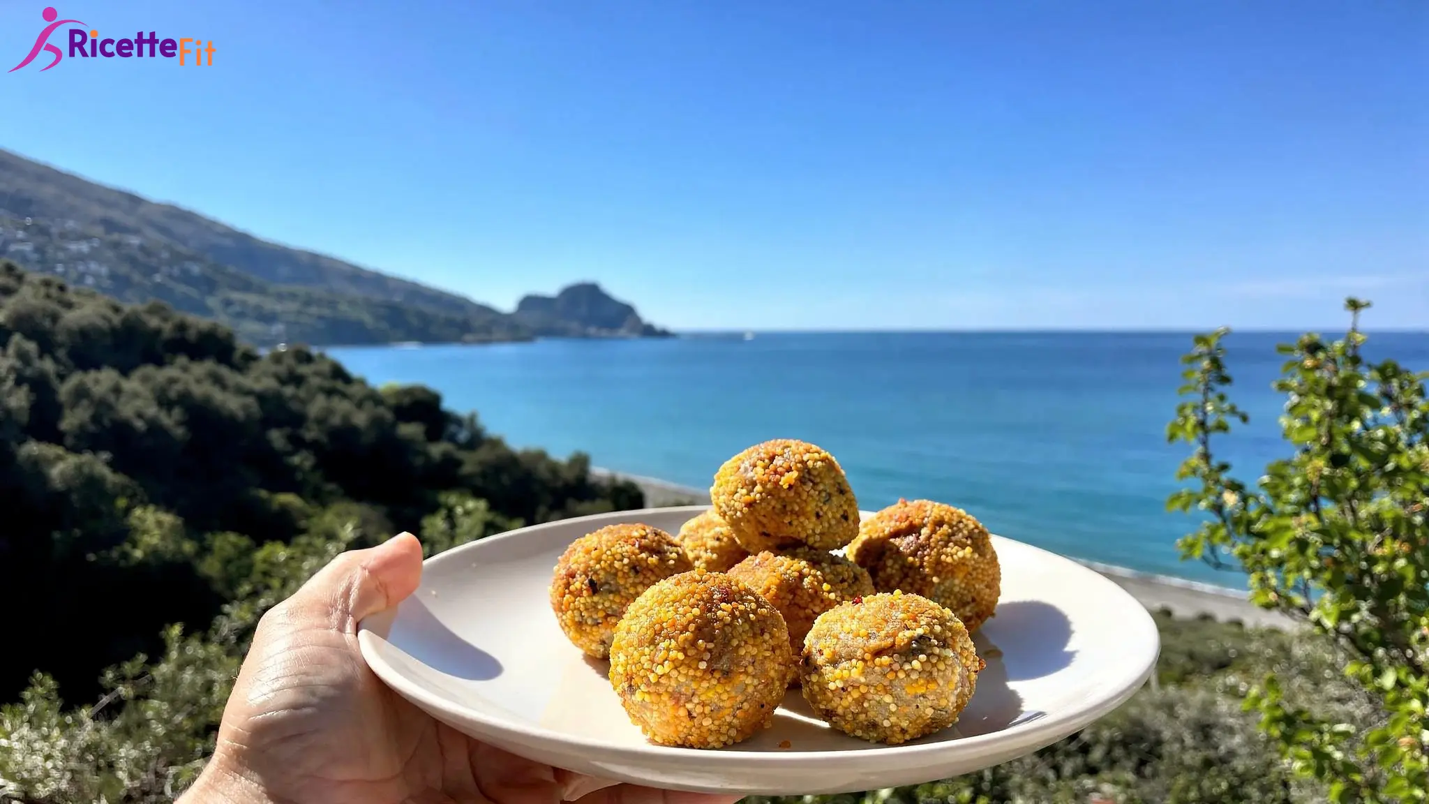 Polpette di miglio dorate al forno con ceci e verdure