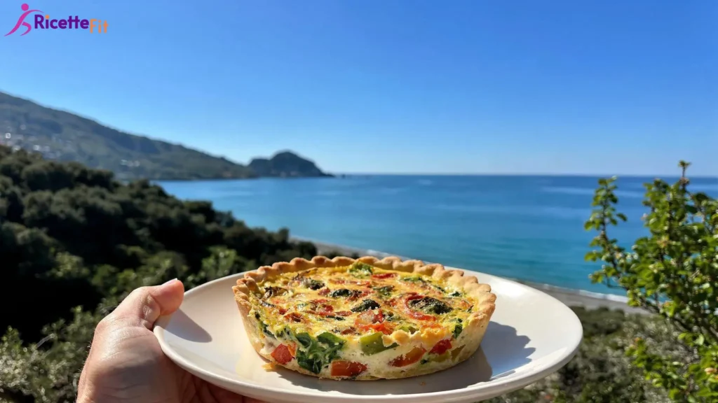 Quiche fit di verdure con brisée allo yogurt vista mare a Cefalù
