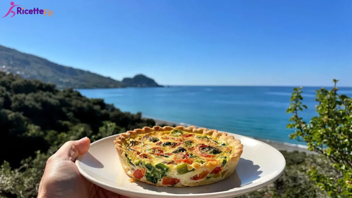 Quiche fit di verdure con brisée allo yogurt vista mare a Cefalù