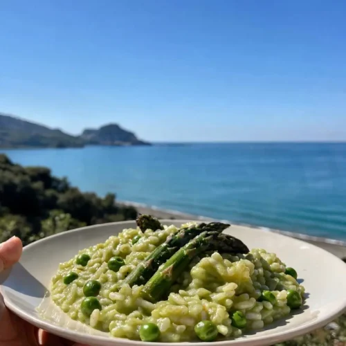 Risotto fit asparagi e piselli