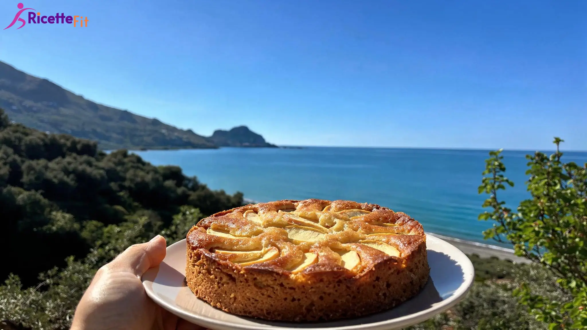 Torta di mele fit allo yogurt con mele a raggiera