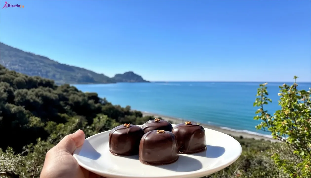 Cioccolatino fit alla zucca con cioccolato fondente vista mare a Cefalù