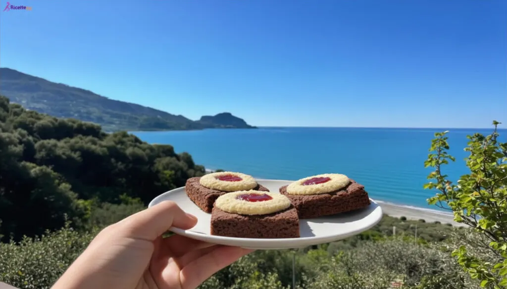 Biscotto fit al cacao con cocco e marmellata vista mare a Cefalù