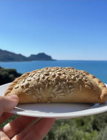 Sofficino integrale al forno con semi di girasole vista mare a Cefalù