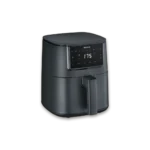 Friggitrice ad aria Severin FR 2461 Black Line nera con display touch digitale e design compatto, ideale per cucinare in modo sano e croccante con poco olio.