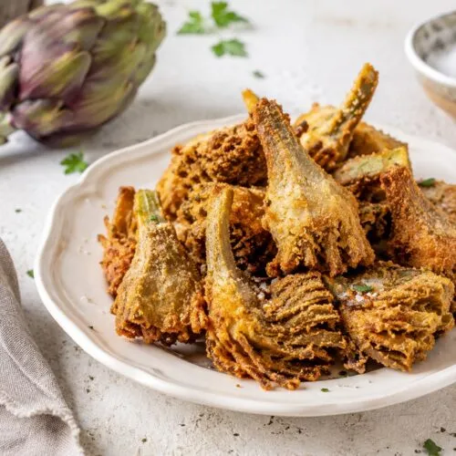 Carciofi schiacciati croccanti al limone