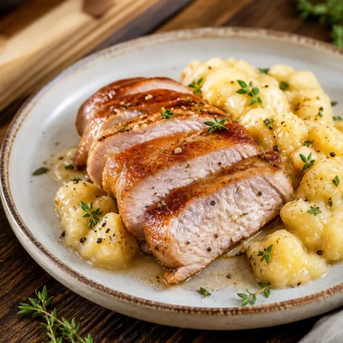 Arrosto di lonza magra con salsa alle mele