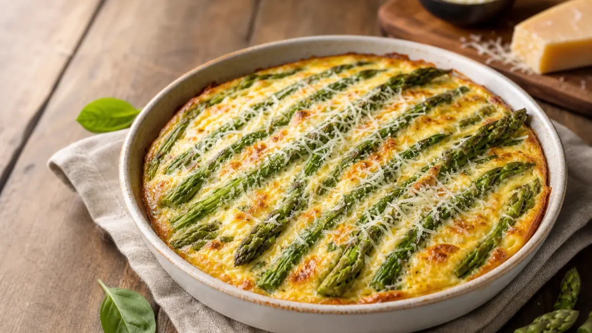 Asparagi gratinati al formaggio fit in pirofila con Parmigiano