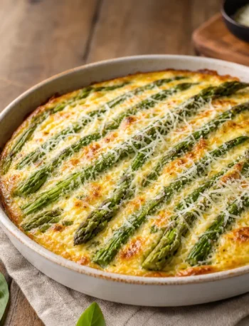 Asparagi gratinati al formaggio fit in pirofila con Parmigiano
