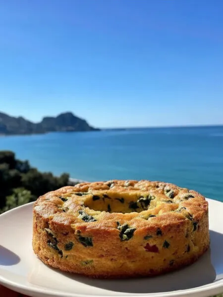 Ciambella salata light con verdure vista mare a Cefalù