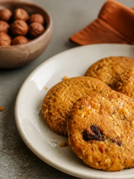 Biscotti speziati alla zucca vegan con nocciole e cioccolato fondente