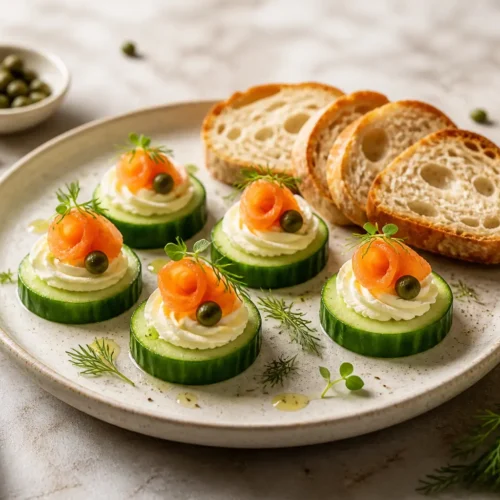 Bocconcini di Salmone Affumicato e Cetriolo