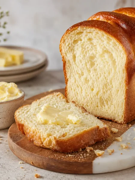 Brioche Hokkaido tang zhong fit con fetta imburrata