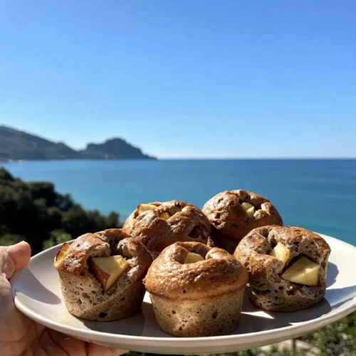 Brioche integrali di albumi con mele