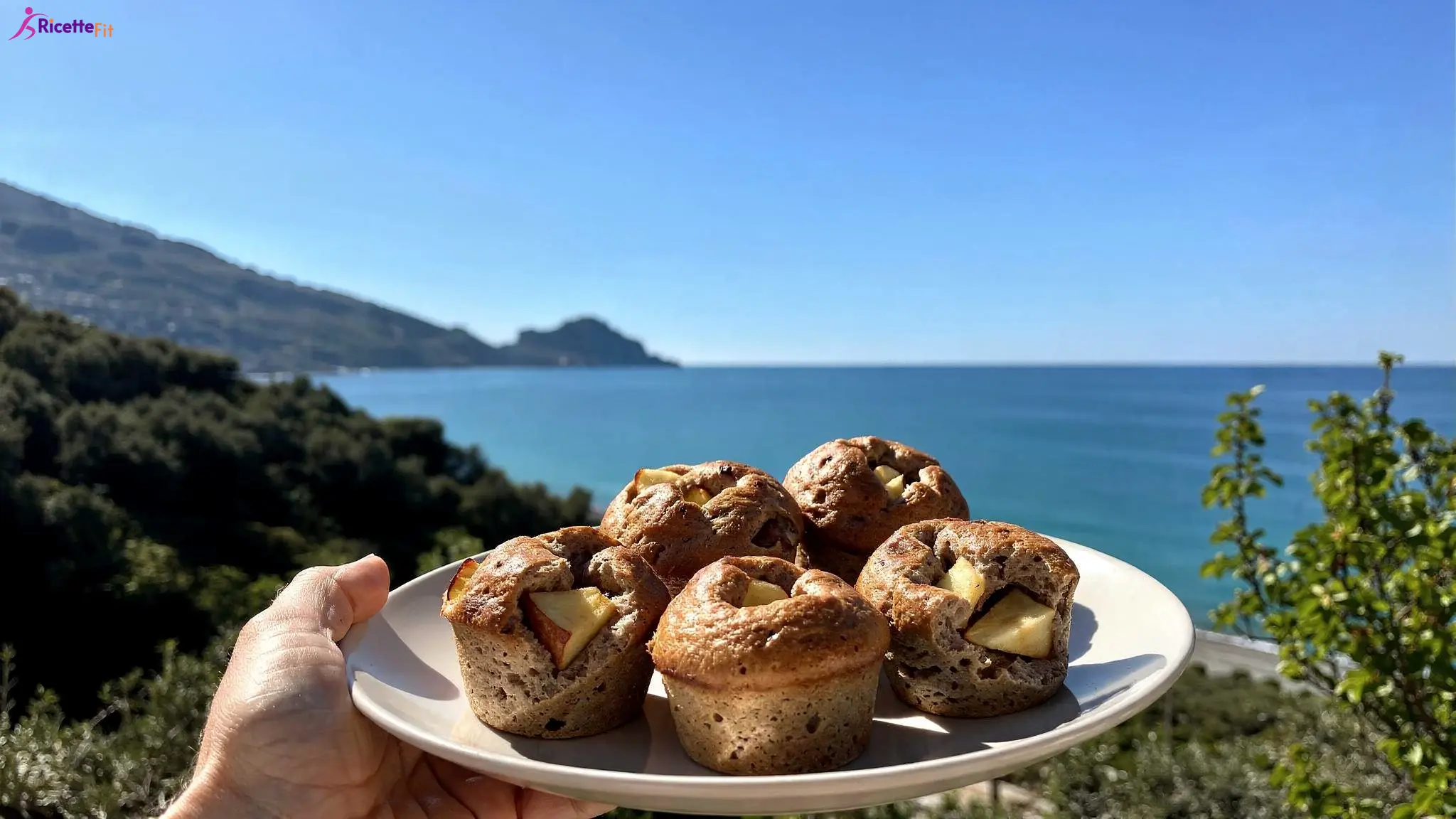 Brioche integrali di albumi con mele