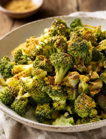 Broccoli speziati al forno con pangrattato integrale e limone