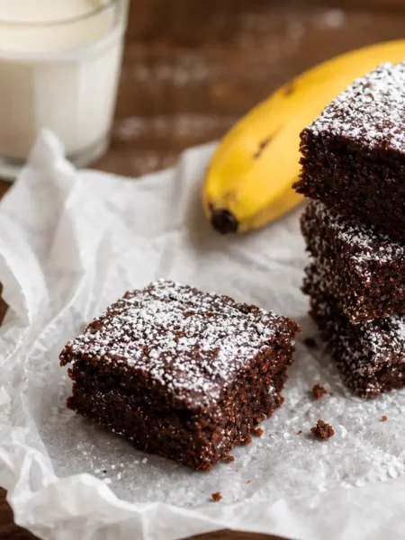 Brownies alla banana paleo al cacao con eritritolo a velo
