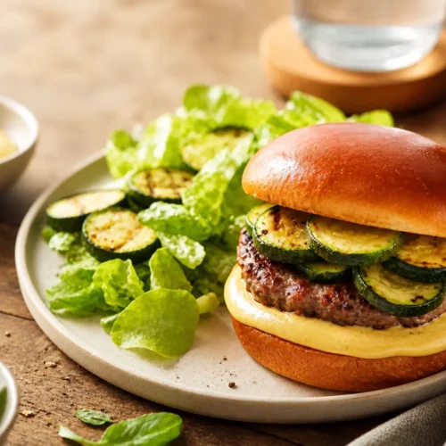 Burger di tacchino e zucchine con salsa allo yogurt