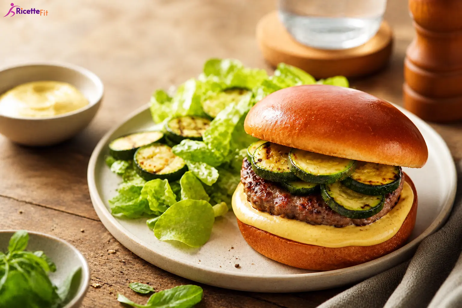 Burger di tacchino e zucchine con salsa allo yogurt
