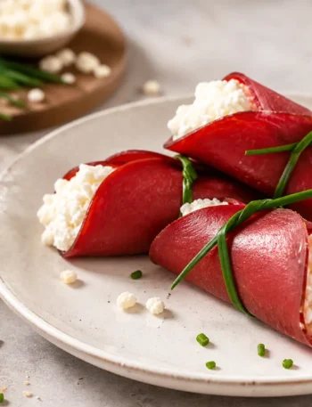 Cannoli di bresaola fit ripieni di fiocchi di latte ed erba cipollina