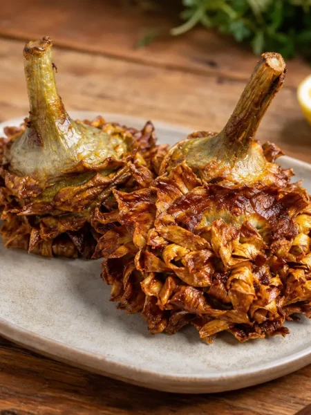 Carciofi alla giudia fit croccanti in friggitrice ad aria