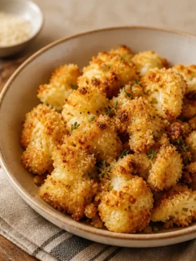 Cavolfiore gratinato light al forno con pangrattato integrale e timo
