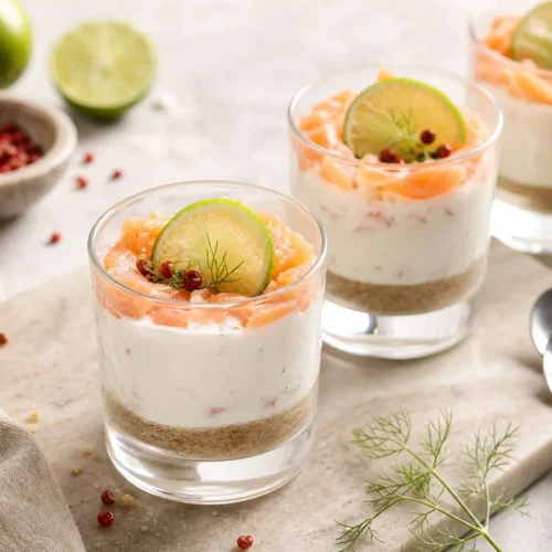 Cheesecake Salata Fit al Salmone, Lime e Pepe Rosa