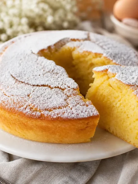 Ciambella di carote e cocco soffice con zucchero a velo