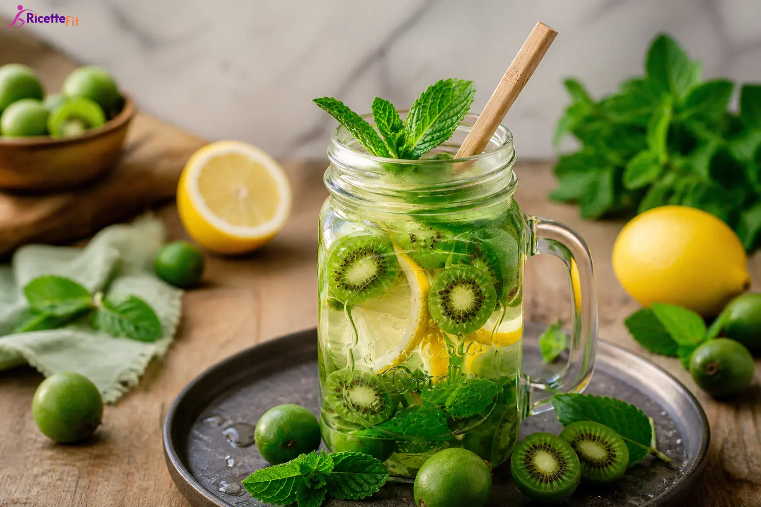 Cocktail detox kiwi e menta