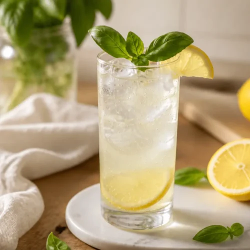 Cocktail frizzante basilico e limone