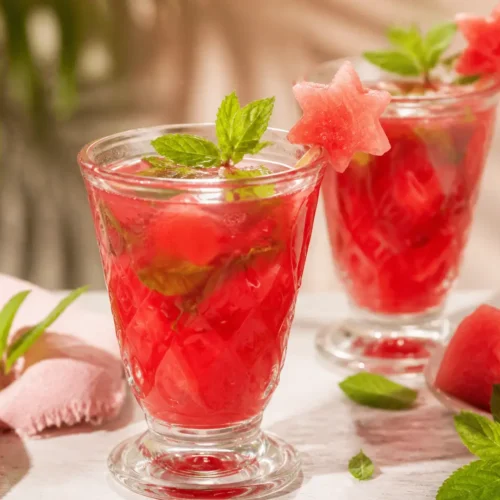 Cocktail rinfrescante analcolico anguria lime e menta