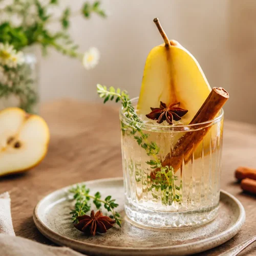 Cocktail rinfrescante pera e cannella